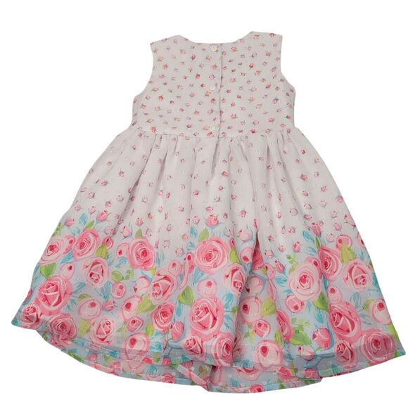 Baby Girl Bundle Of Dresses Flower Print And Pink In Size 2T Gentle Used - Picture 7 of 16